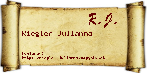 Riegler Julianna névjegykártya